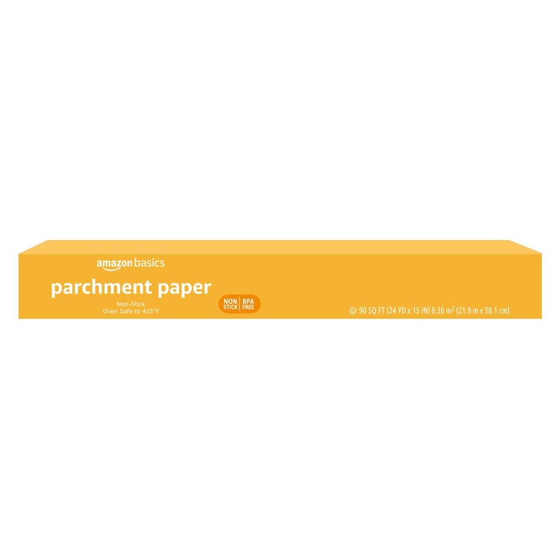 Amazon Basics Non-Stick Parchment Paper for Baking, Cooking, Oven Safe, 15 inches, 90 Sq Ft Roll, 1 Pack