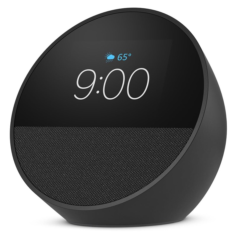 Amazon Echo Spot (newest model), Great for nightstands, offices and kitchens, Smart alarm clock, Designed for Alexa+, Black