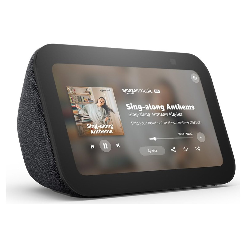 Amazon Echo Show 5 (newest model), Smart display, Designed for Alexa+, 2x the bass and clearer sound, Charcoal