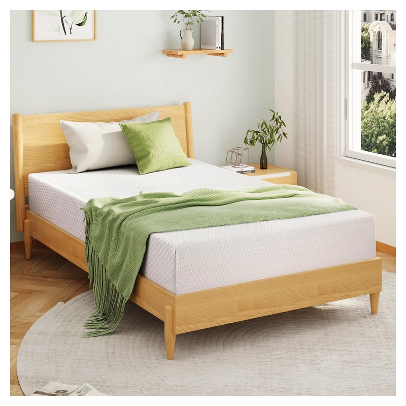 EGOHOME Full Size Memory Foam Mattress, 8 Inch Bed Mattress in A Box with Cooling Green Tea Gel, Pressure Relief with Medium Firm Support, CertiPUR-US Certified, 75''L x 54''W, ‎37.3 pounds White