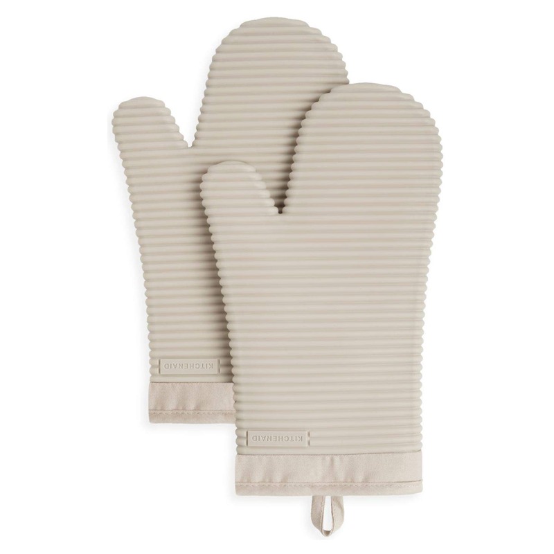 KITCHENAID Ribbed Soft Silicone Oven Mitt 2-Pack Set, 7.5