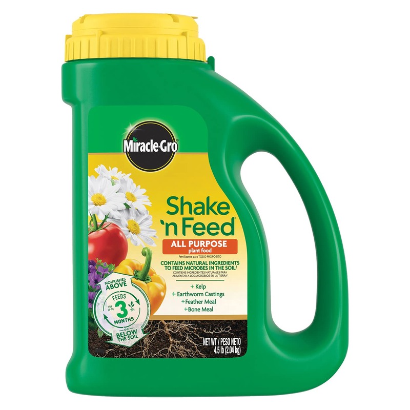 Miracle-Gro Shake 'N Feed All Purpose Plant Food - Outdoor and Indoor Plant Food for In-Ground and Containers, Feeds for up to 3 Months, 4.5 lbs.