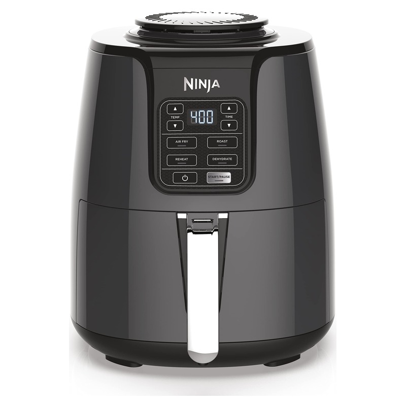 Ninja Air Fryer | 4 QT Capacity | 4-in-1 Roast, Crisp, Roast, Reheats, & Dehydrates | Dishwasher Safe Parts | 105°F-400°F | Includes 20 Easy & Healthy Recipes | 1550 watt | Grey | AF101