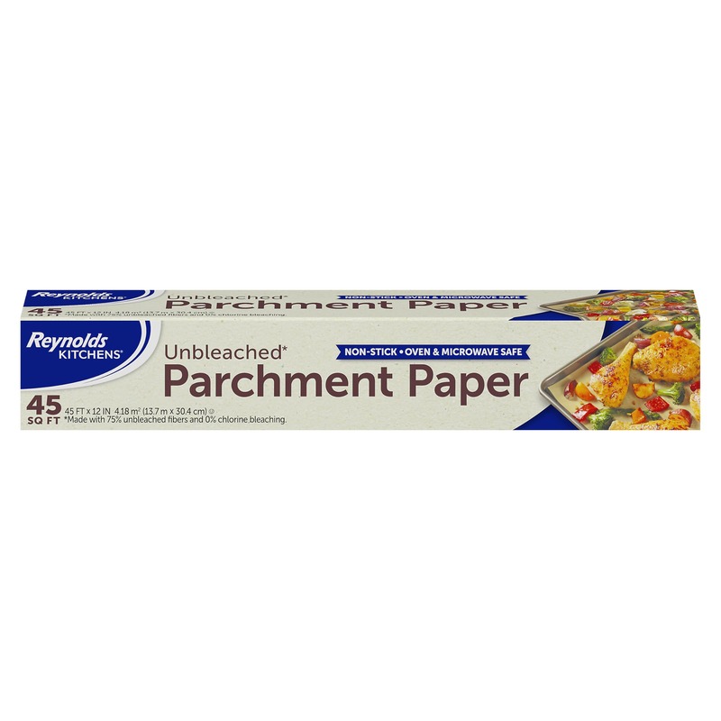 Reynolds Kitchens Unbleached Parchment Paper Roll, Non Stick Parchment Paper for Cooking and Baking, Oven Safe up to 425 Degrees, Chlorine-Free, 45 Feet x 12 Inches, 45 Total Sq. Ft.