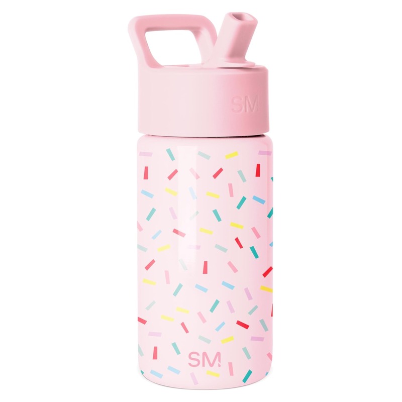 Simple Modern Kids Summit Water Bottle with Straw Lid | 14oz Stainless Steel Cup Insulated Tumbler for Toddlers, School | Confetti