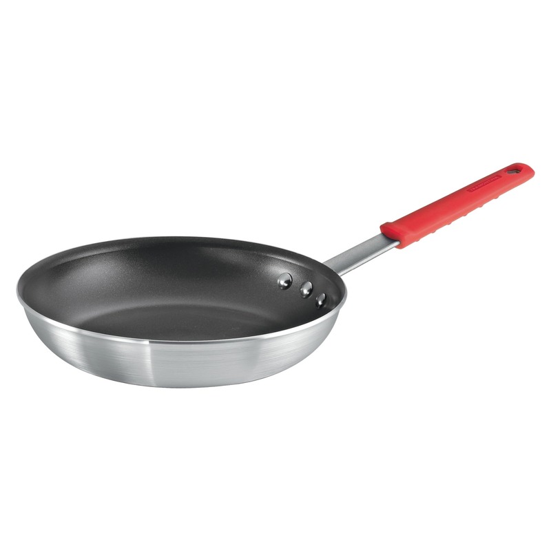 Tramontina Professional 10-Inch Non Stick Frying Pan, Heavy-Gauge Aluminum Skillet with Reinforced Nonstick Coating, Red Handle, Dishwasher and Oven Safe