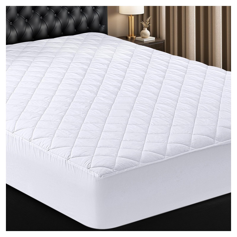 Utopia Bedding Quilted Fitted Mattress Pad, Queen Size, Elastic Fitted Mattress Topper Protector and Cover with Deep Pocket Stretches up to 16 Inches, Machine Washable (White)