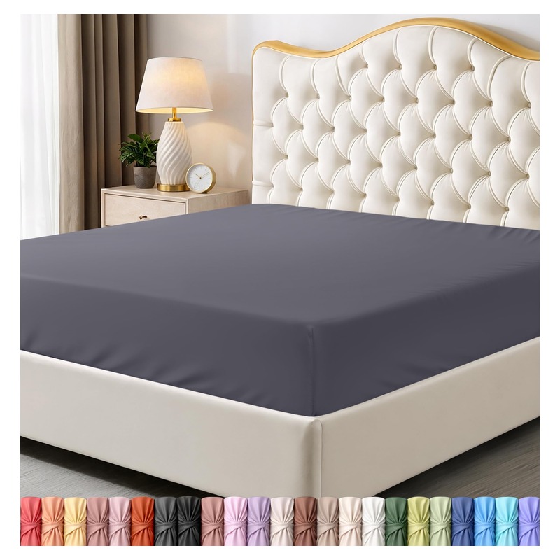 Utopia Bedding Queen Fitted Sheet - Bottom Sheet - Deep Pocket - Soft Microfiber - Shrinkage and Fade Resistant - Easy Care -1 Fitted Sheet Only (Grey)